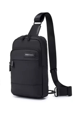 NZODESIGN Surface Coated Nylon Crossbody Bag (With RFID Pocket)(B12677-BLK)