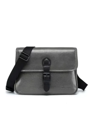 ENZODESIGN Vintage Buffalo Leather Mini Slim Shoulder Bag ( I-Pad Size)(B13084-GRY)