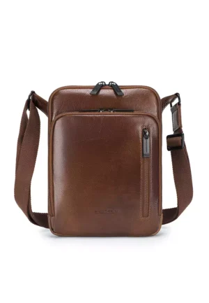 ENZODESIGN Vintage Buffalo Leather Slim Crossbody Bag(B11421-BRN)