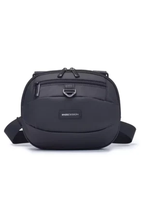 ENZODESIGN Dartmouth Coated Nylon Crossbody Bag(B13058-BLK)