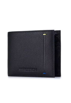 ENZODESIGN Pebble Grain Soft Cow Leather Wallet (With Flip Out ID Window And Coin Case(LWM19B-AG)